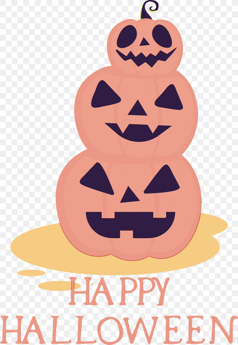 Pumpkin, PNG, 2070x2999px, Happy Halloween, Cartoon, Happiness, Meter, Paint Download Free