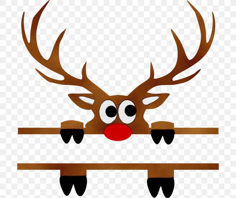 Reindeer, PNG, 700x690px, Watercolor, Antler, Deer, Elk, Head Download Free