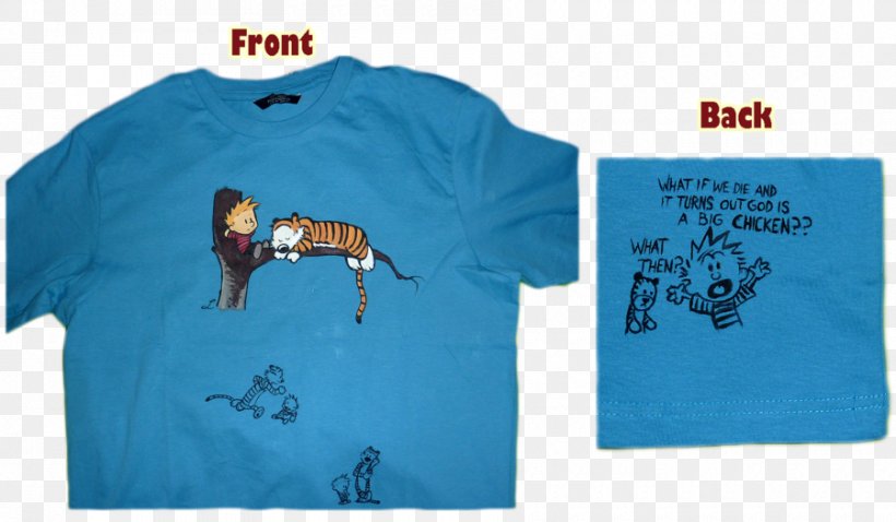 T-shirt Calvin And Hobbes Sleeve Art, PNG, 900x525px, Tshirt, Art, Blue, Brand, Calvin And Hobbes Download Free