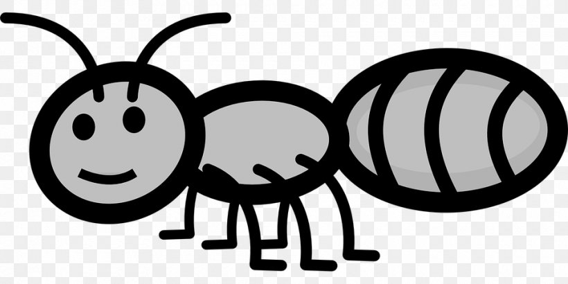 Ant Clip Art Openclipart Download Drawing, PNG, 960x480px, Ant, Area, Black And White, Cartoon, Drawing Download Free