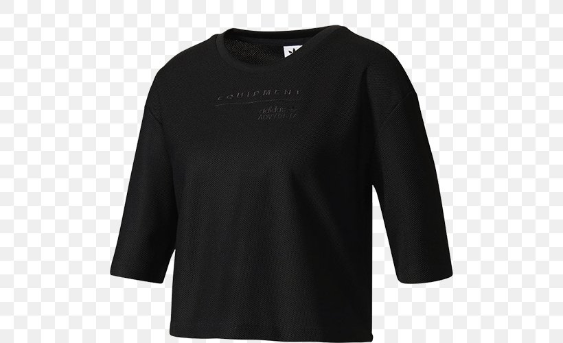 Long-sleeved T-shirt Sweater, PNG, 500x500px, Tshirt, Active Shirt, Aqua, Black, Brand Download Free