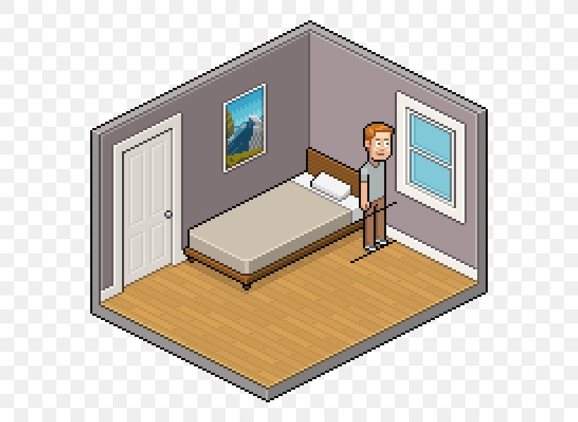 Pixel Art Bedroom Isometric Projection Wall, PNG, 700x600px, Pixel Art, Art, Bed, Bedroom, Daylighting Download Free