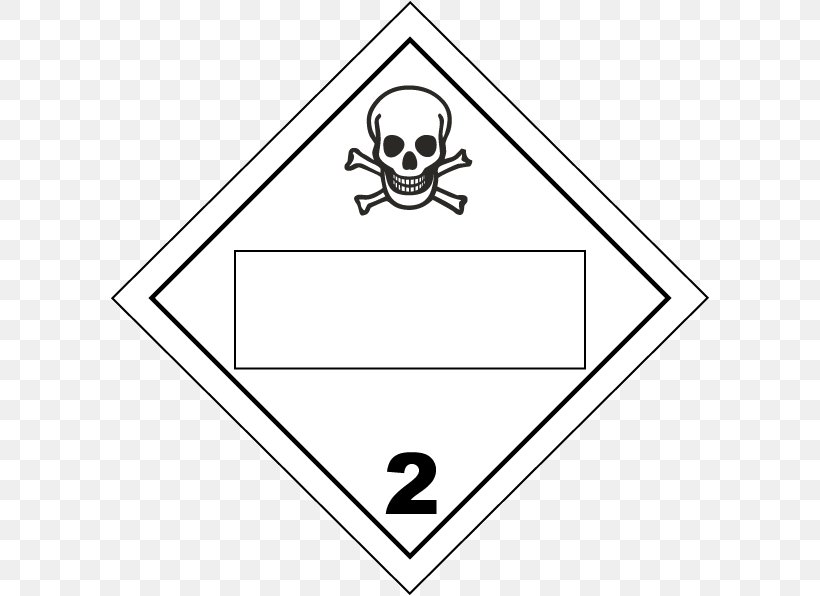 Placard Dangerous Goods HAZMAT Class 2 Gases Toxicity Poison, PNG, 600x596px, Placard, Area, Art, Black, Black And White Download Free