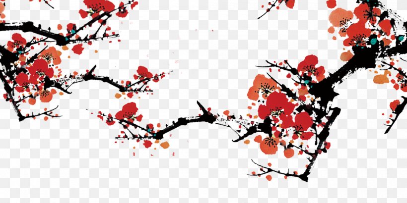 Plum Blossom Computer File, PNG, 2000x1000px, Plum Blossom, Art, Branch, Calligraphy, Editing Download Free