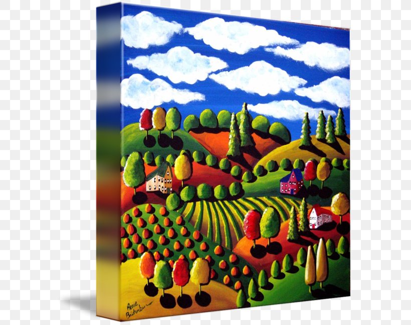 Folk Art Douchegordijn Landscape, PNG, 592x650px, Art, Autumn, Cafepress, Coasters, Curtain Download Free