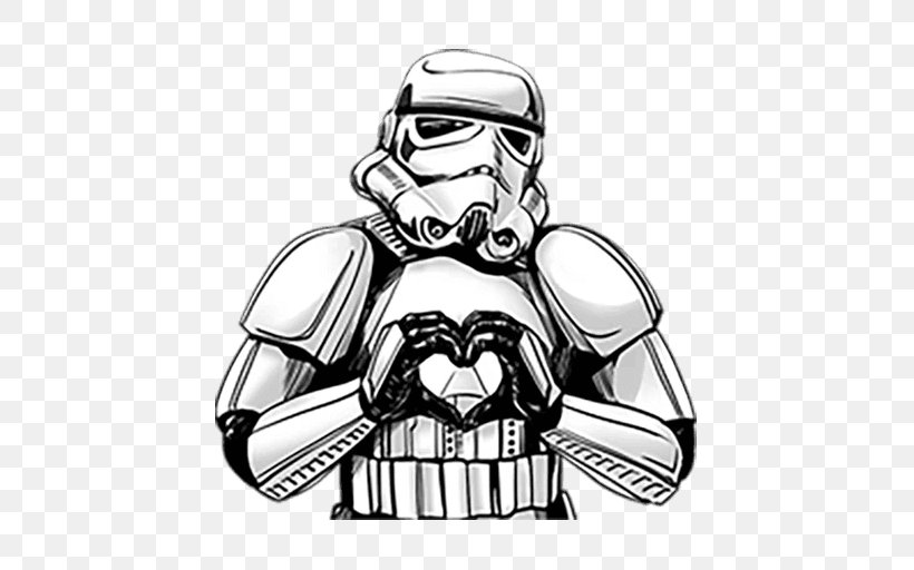 Anakin Skywalker Stormtrooper Sticker Star Wars Telegram, PNG, 512x512px, Anakin Skywalker, Art, Automotive Design, Black And White, Drawing Download Free