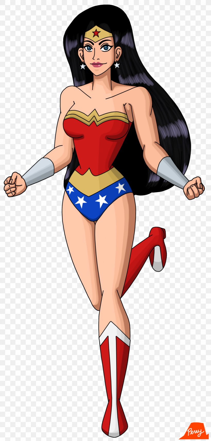Diana Prince Superman Wonder Woman Cartoon Superhero, PNG, 1024x2141px, Watercolor, Cartoon, Flower, Frame, Heart Download Free