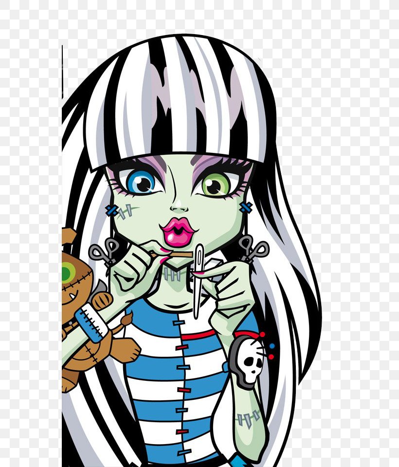 Frankie Stein Monster High Basic Doll Frankie Frankenstein Monster High Basic Doll Frankie, PNG, 566x959px, Watercolor, Cartoon, Flower, Frame, Heart Download Free