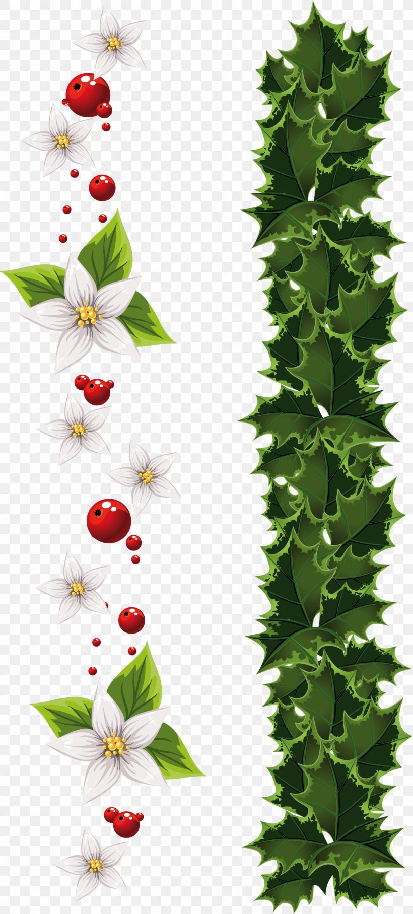 Garland Christmas Decoration Wreath Clip Art, PNG, 1355x3000px, Garland, Aquifoliaceae, Aquifoliales, Branch, Christmas Download Free