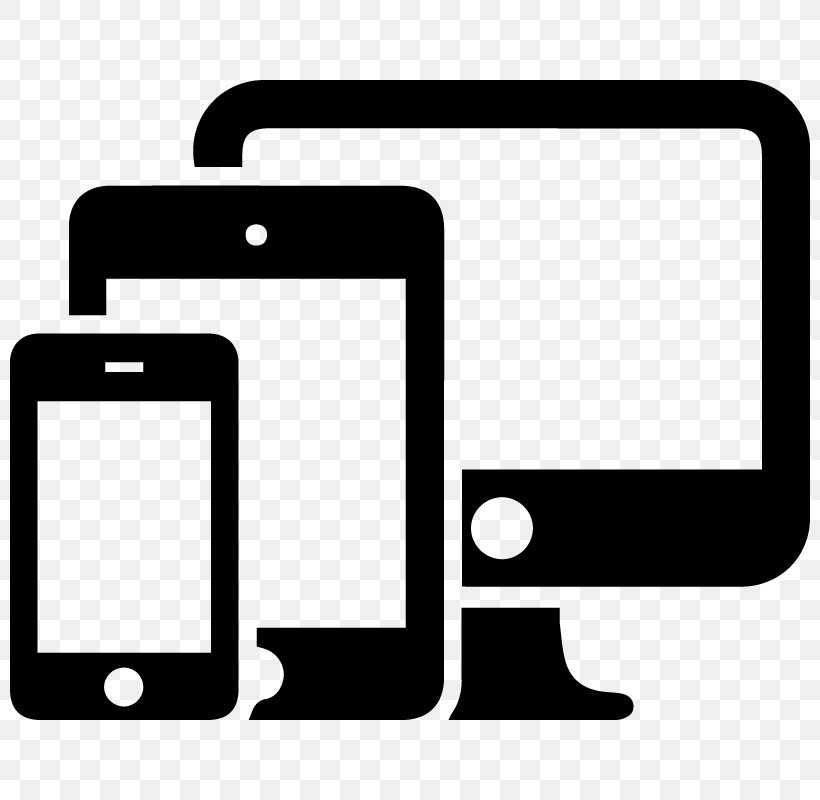 Responsive Web Design Web Development Desktop Computers Mobile Phones Handheld Devices, PNG, 800x800px, Responsive Web Design, Area, Black, Black And White, Brand Download Free