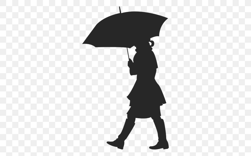Silhouette Woman Umbrella, PNG, 512x512px, Silhouette, Black, Black And White, Drawing, Fashion Accessory Download Free