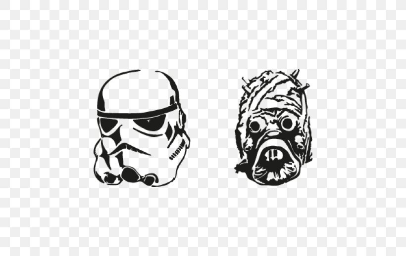 Anakin Skywalker Stormtrooper R2-D2 Star Wars Stencil, PNG, 518x518px, Anakin Skywalker, Black, Black And White, Dog Like Mammal, Drawing Download Free