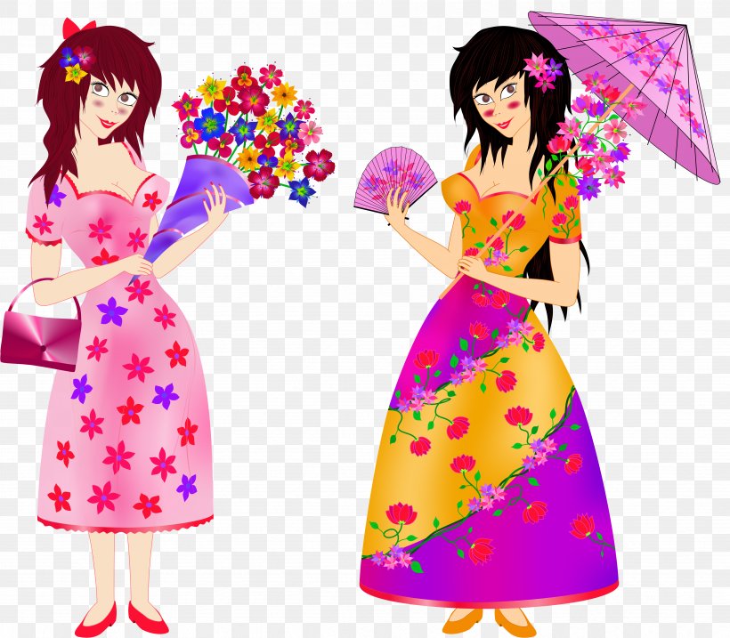 Pink M Dress Cartoon, PNG, 4809x4208px, Watercolor, Cartoon, Flower, Frame, Heart Download Free