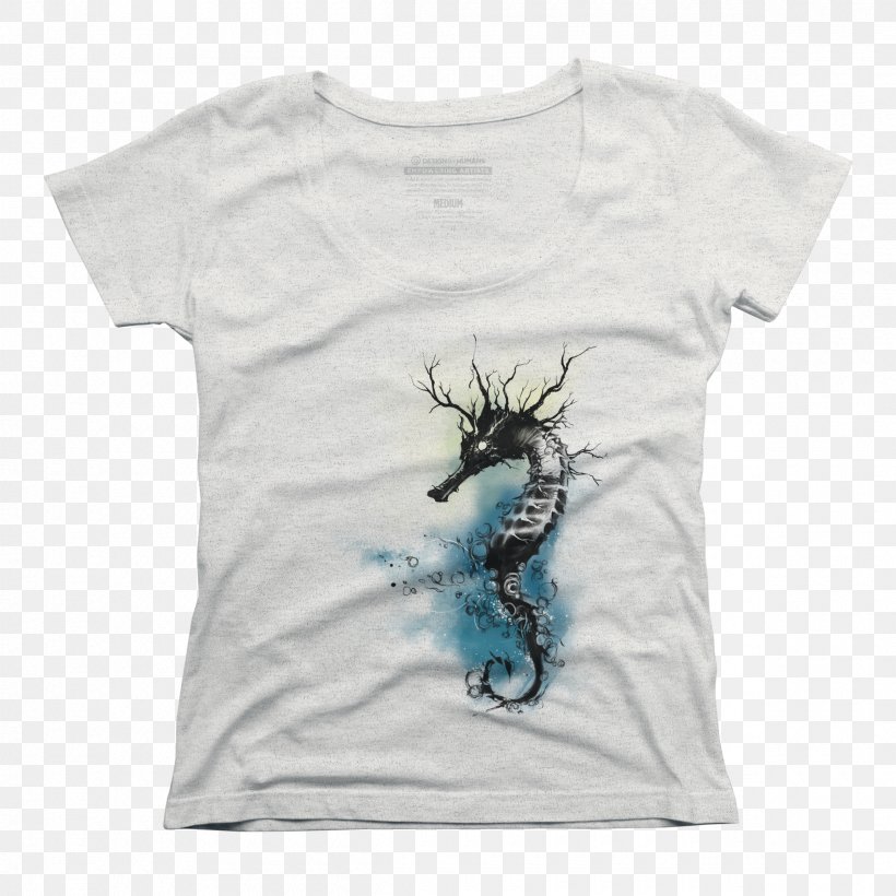 T-shirt Seahorse Clothing Turquoise Teal, PNG, 2400x2400px, Tshirt, Blue, Clothing, Microsoft Azure, Neck Download Free