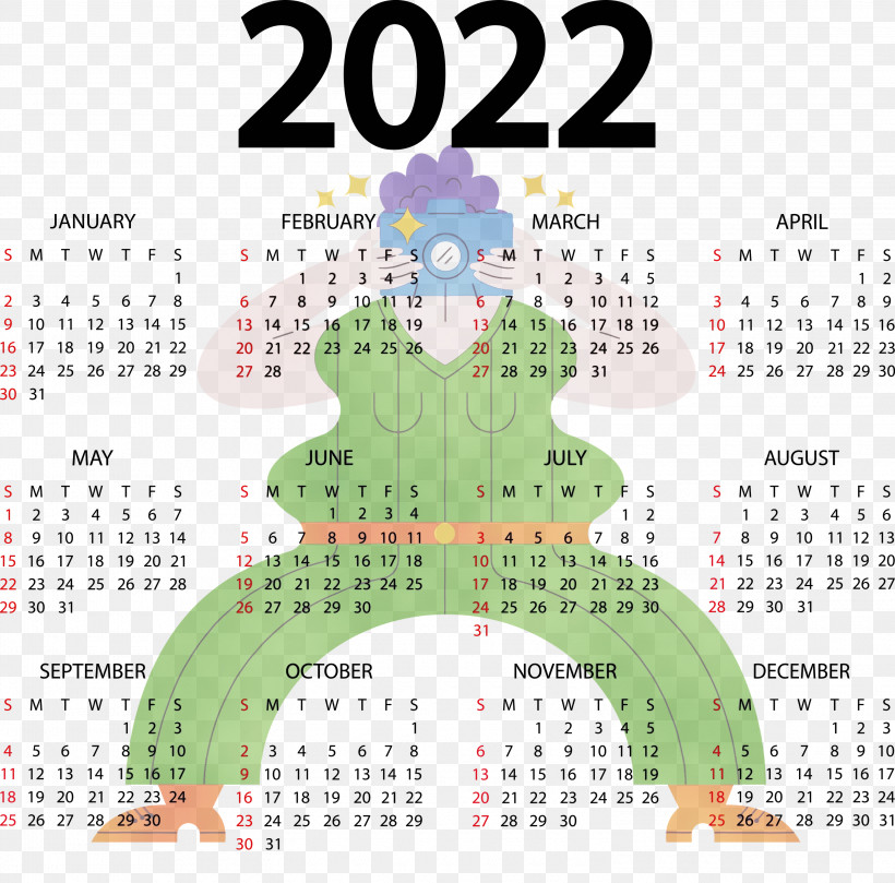 Calendar System Calendar Year Sunday Week 2022, PNG, 3000x2963px, Watercolor, Annual Calendar, Calendar, Calendar System, Calendar Year Download Free