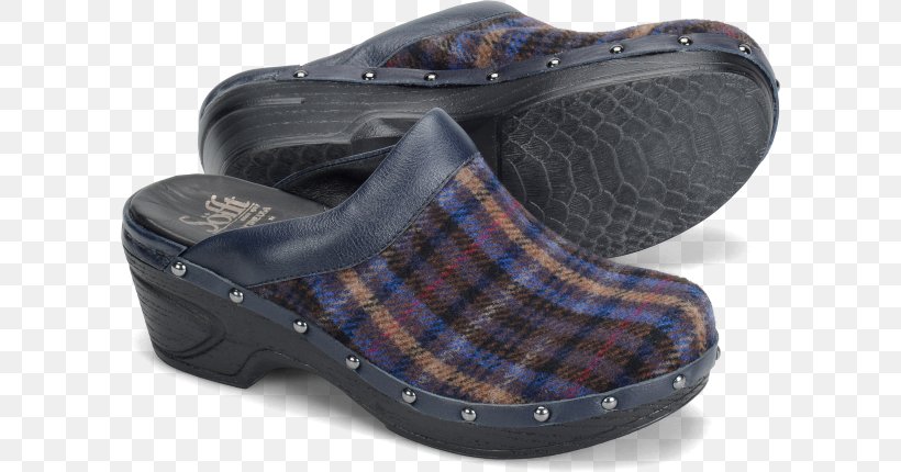 Clog Tartan Shoe Textile Blue, PNG, 600x430px, Clog, Blue, Female, Footwear, Navy Download Free