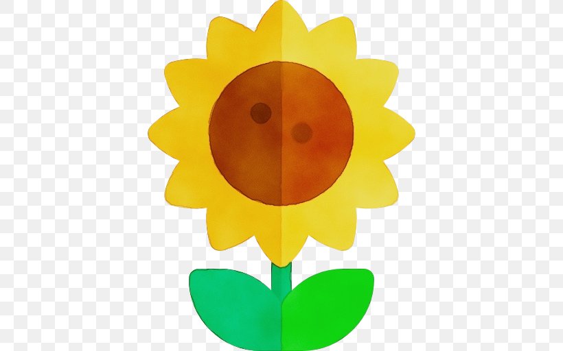 Sunflower, PNG, 512x512px, Watercolor, Flower, Leaf, Paint, Petal Download Free