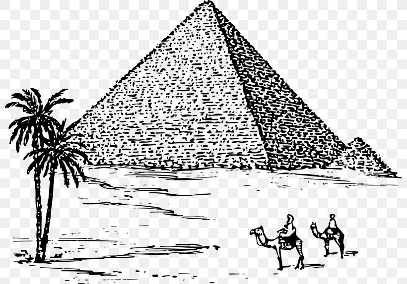 Egyptian Pyramids Great Pyramid Of Giza Ancient Egypt Drawing, PNG, 800x573px, Egyptian Pyramids, Ancient Egypt, Area, Art, Black And White Download Free