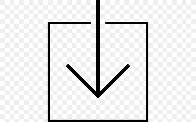Arrow Download Symbol, PNG, 512x512px, Symbol, Area, Black, Black And White, Button Download Free