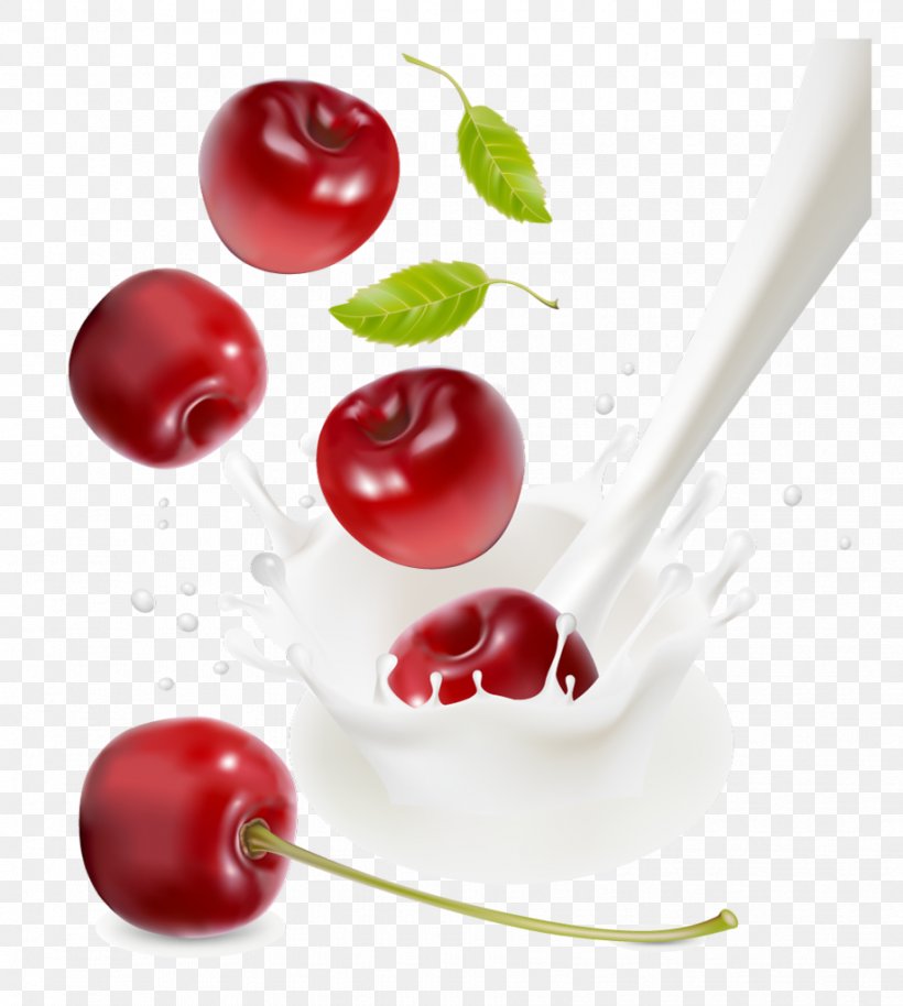 Milk Sweet Cherry Fruit, PNG, 918x1024px, Milk, Acerola, Berry, Cherry, Cherry Blossom Download Free