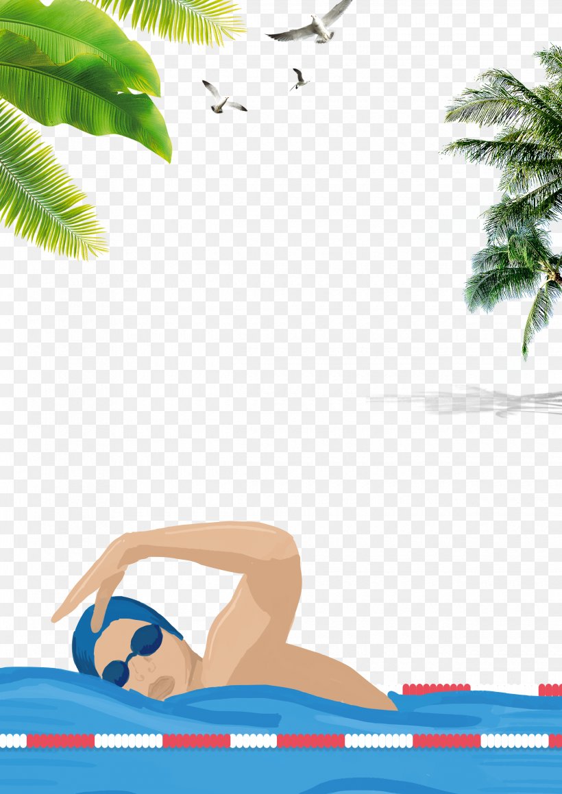 Poster Swimming Summer Cartoon, PNG, 2480x3508px, Poster, Advertising, Area, Cartoon, Designer Download Free