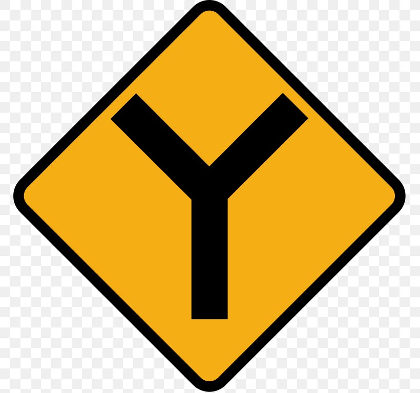 Traffic Sign Three-way Junction Road, PNG, 768x768px, Traffic Sign, Area, Intersection, Junction, Road Download Free