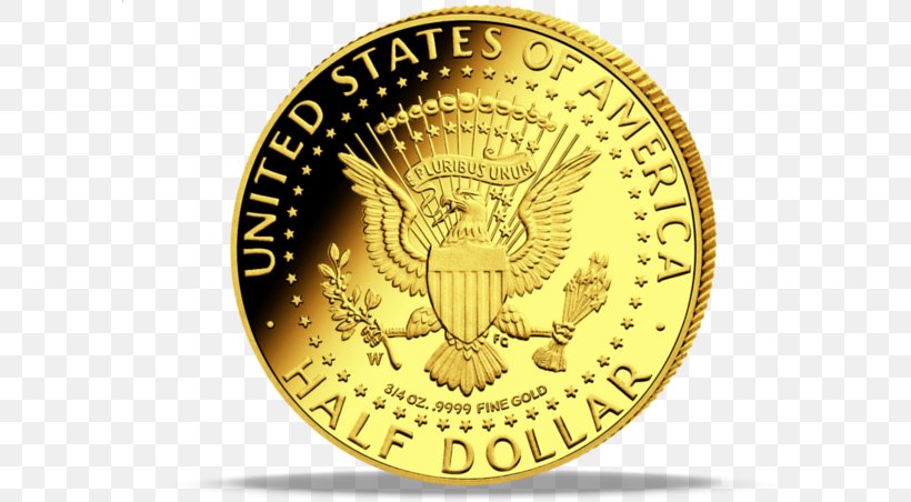 Coin Gold Medal Kennedy Half Dollar, PNG, 600x452px, Coin, Badge, Cash, Currency, Gold Download Free