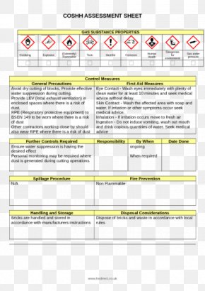 Coshh Blank Risk Assessment New Template Toxicity Safety Images Images