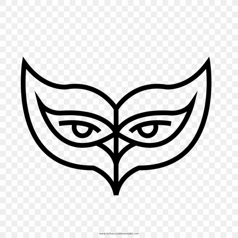 Drawing Carnival Mask Black And White, PNG, 1000x1000px, Watercolor, Cartoon, Flower, Frame, Heart Download Free