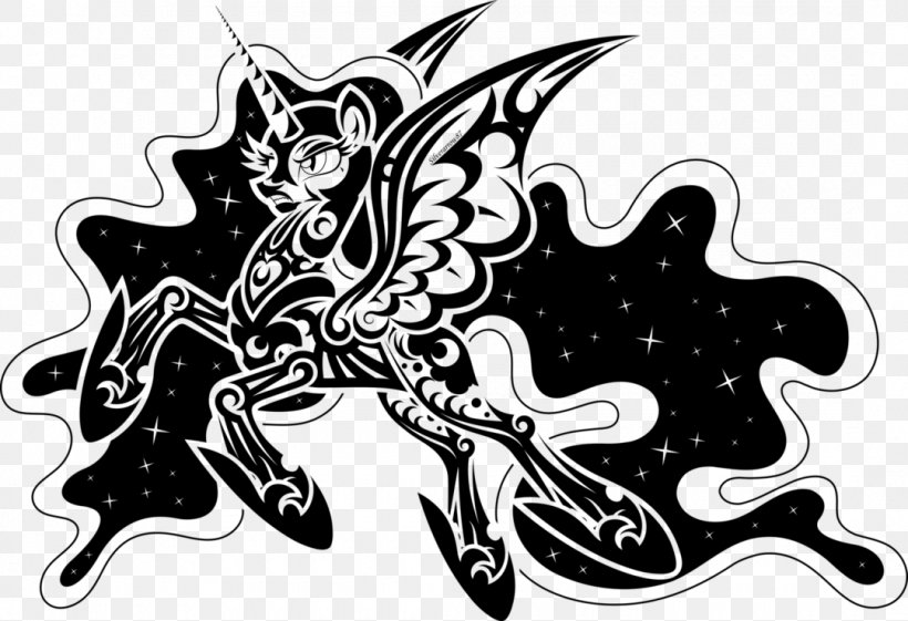 Princess Luna Black And White Pony Grayscale, PNG, 1080x739px, Princess Luna, Art, Black, Black And White, Character Download Free
