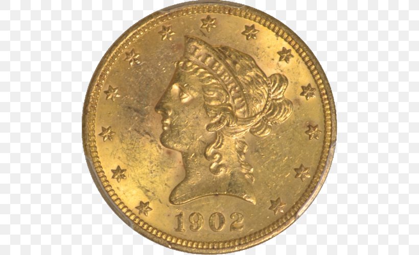 Double Eagle Gold Dollar Gold Coin Sovereign, PNG, 500x500px, Eagle, American Gold Eagle, Brass, Coin, Currency Download Free