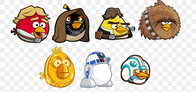 Angry Birds Star Wars, PNG, 730x386px, Sticker, Angry Birds, Angry Birds Star Wars, Angry Birds Star Wars Ii, Animal Download Free