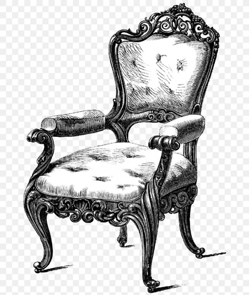 Chair Antique Furniture Drawing Table Couch, PNG, 685x969px, Chair, Antique, Antique Furniture, Black And White, Couch Download Free