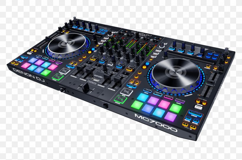 DJ Controller Disc Jockey Audio Mixers Denon DJ MC7000 Microphone, PNG, 1600x1060px, Watercolor, Cartoon, Flower, Frame, Heart Download Free