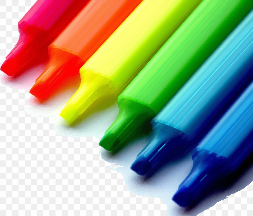 Marker Pen Colored Pencil Highlighter Colored Pencil, PNG, 3561x3040px, Marker Pen, Close Up, Color, Colored Pencil, Highlighter Download Free