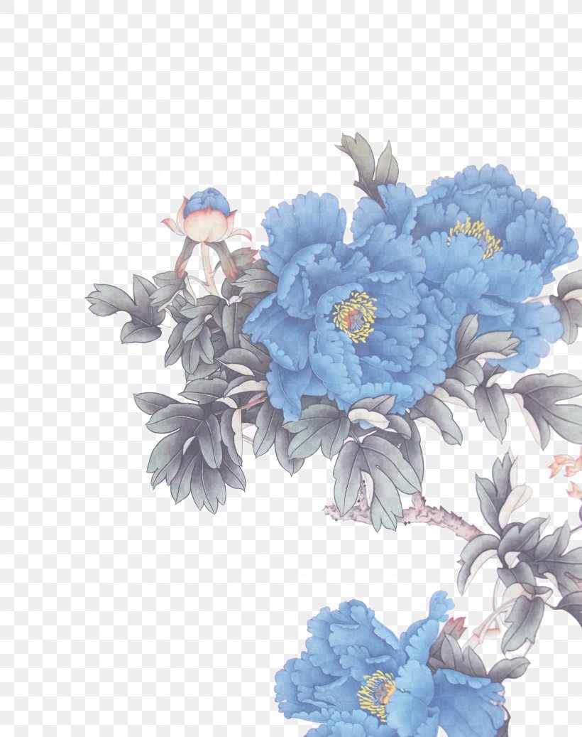 Chinese Painting Art Poster Ink Wash Painting, PNG, 2040x2580px, Chinese Painting, Art, Artificial Flower, Blue, Brush Download Free