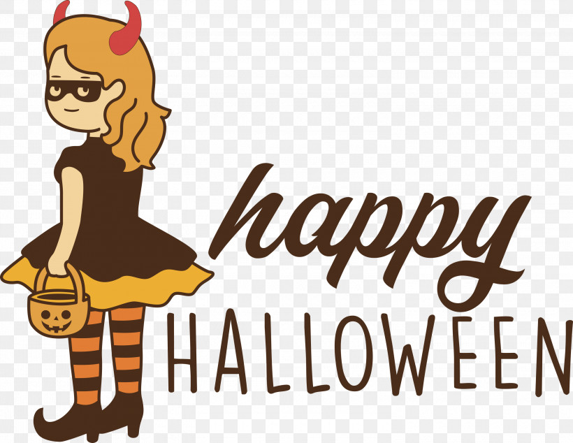 Happy Halloween, PNG, 3000x2320px, Happy Halloween, Behavior, Biology, Cartoon, Character Download Free