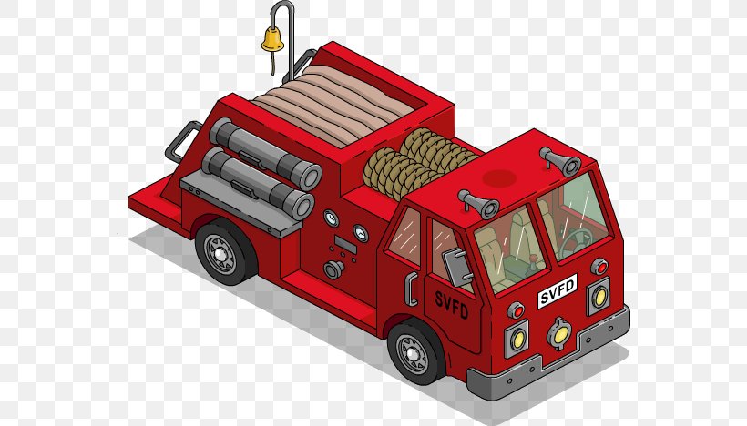Fire Engine The Simpsons: Tapped Out The Fire Truck Car Fire Department, PNG, 564x468px, Fire Engine, Automotive Design, Automotive Exterior, Car, Compact Car Download Free