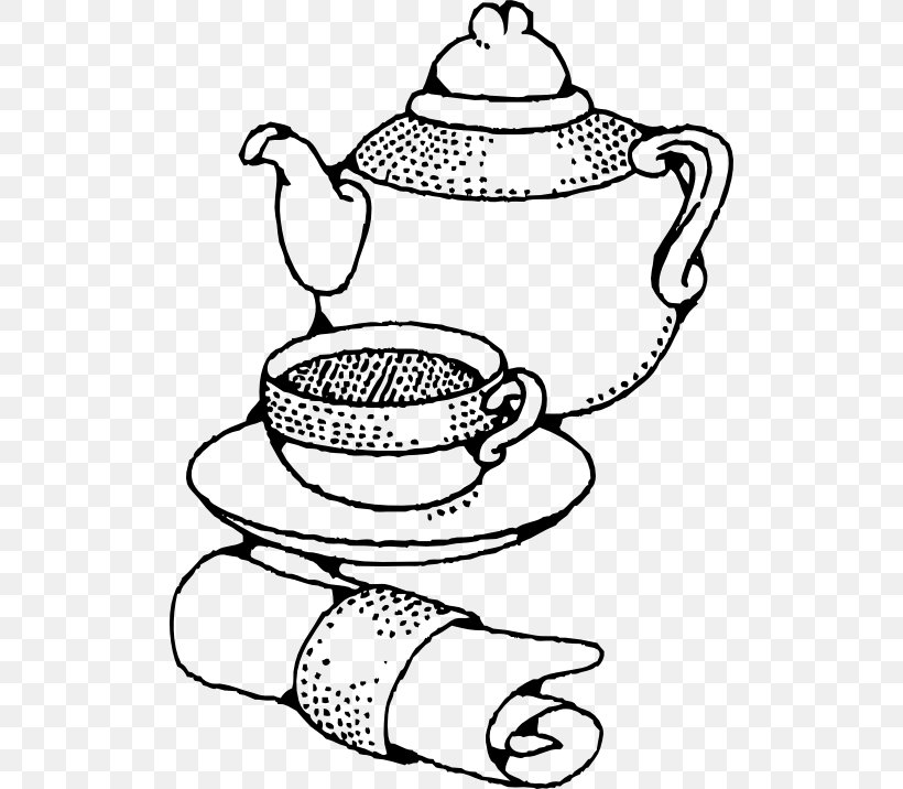 Teacup Teapot Clip Art, PNG, 512x716px, Tea, Black And White, Black Tea, Coffee Cup, Cookware And Bakeware Download Free