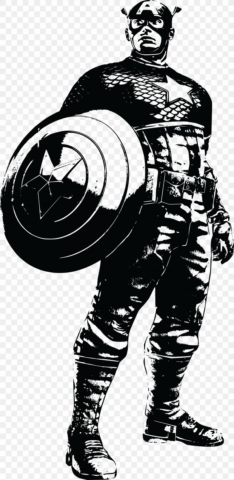 Captain America Clip Art Image Stock.xchng Illustration, PNG, 4000x8211px, Captain America, Astronaut, Black And White, Cartoon, Comics Download Free