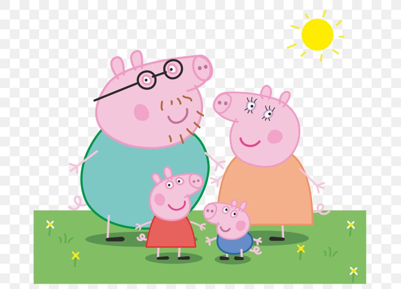 Daddy Pig Paultons Park Mummy Pig Children's Television Series, PNG, 709x592px, Daddy Pig, Animated Cartoon, Art, Cartoon, Child Download Free