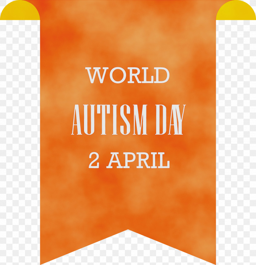 Orange, PNG, 2899x3000px, Autism Day, Autism Awareness Day, Orange, Paint, Text Download Free