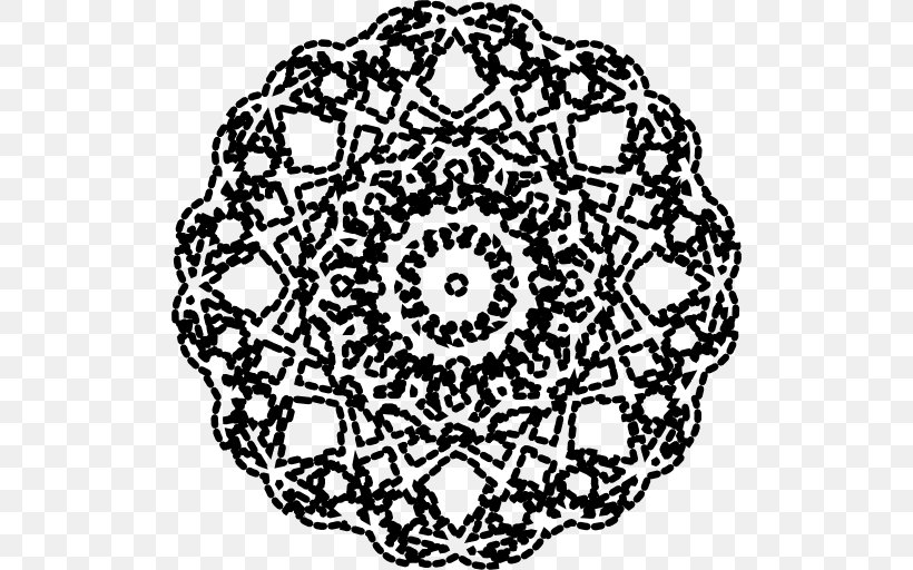Circle Clip Art, PNG, 512x512px, Drawing, Area, Black And White, Doily, Euclidean Geometry Download Free