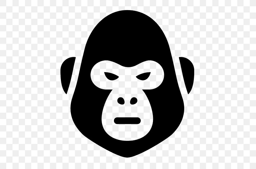 Harambe Gorilla Black & White Clip Art, PNG, 540x540px, Harambe, Black And White, Black White, Cetacea, Face Download Free