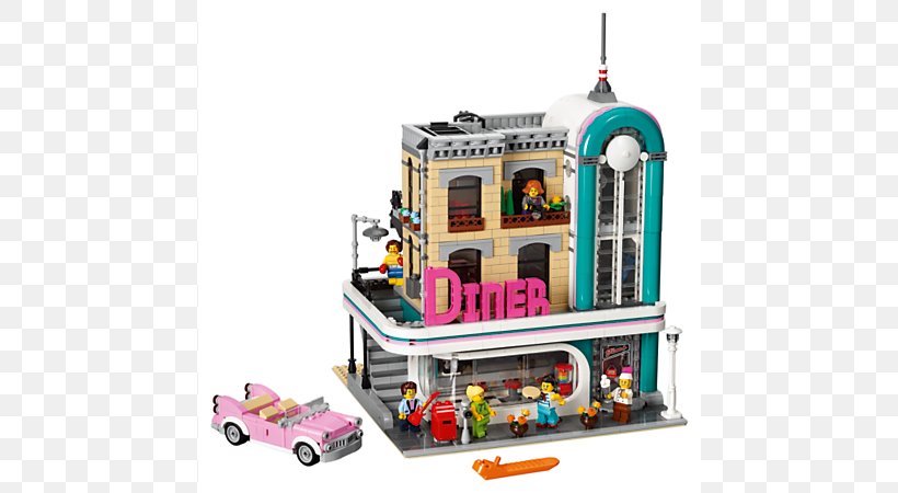Lego Creator LEGO 10260 Creator Downtown Diner Lego Modular Buildings Lego Minifigure, PNG, 600x450px, Lego Creator, Lego, Lego City, Lego Minifigure, Lego Modular Buildings Download Free
