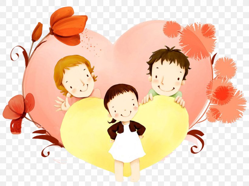 Family Cartoon Illustration, PNG, 1024x768px, Watercolor, Cartoon, Flower, Frame, Heart Download Free