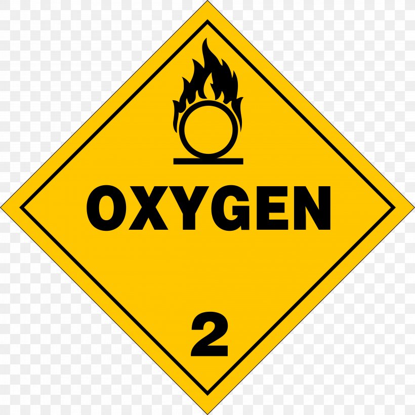 Hazmat Class 2 Gases Oxygen Placard Dangerous Goods Png 4582x4582px