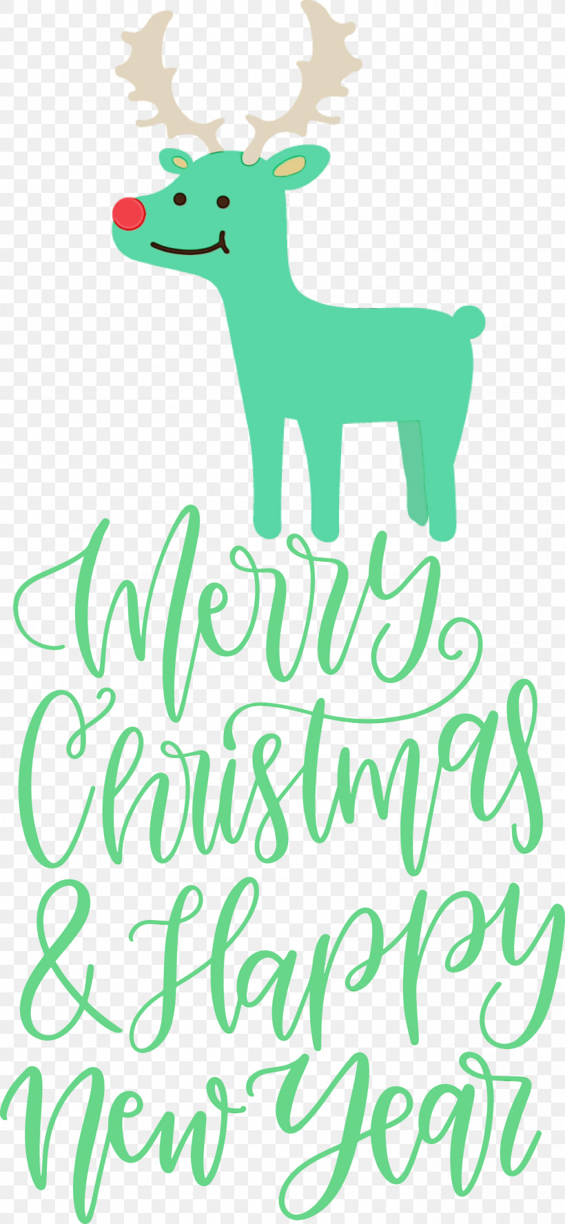 Reindeer, PNG, 1385x3000px, Merry Christmas, Cartoon, Deer, Dog, Happy New Year Download Free