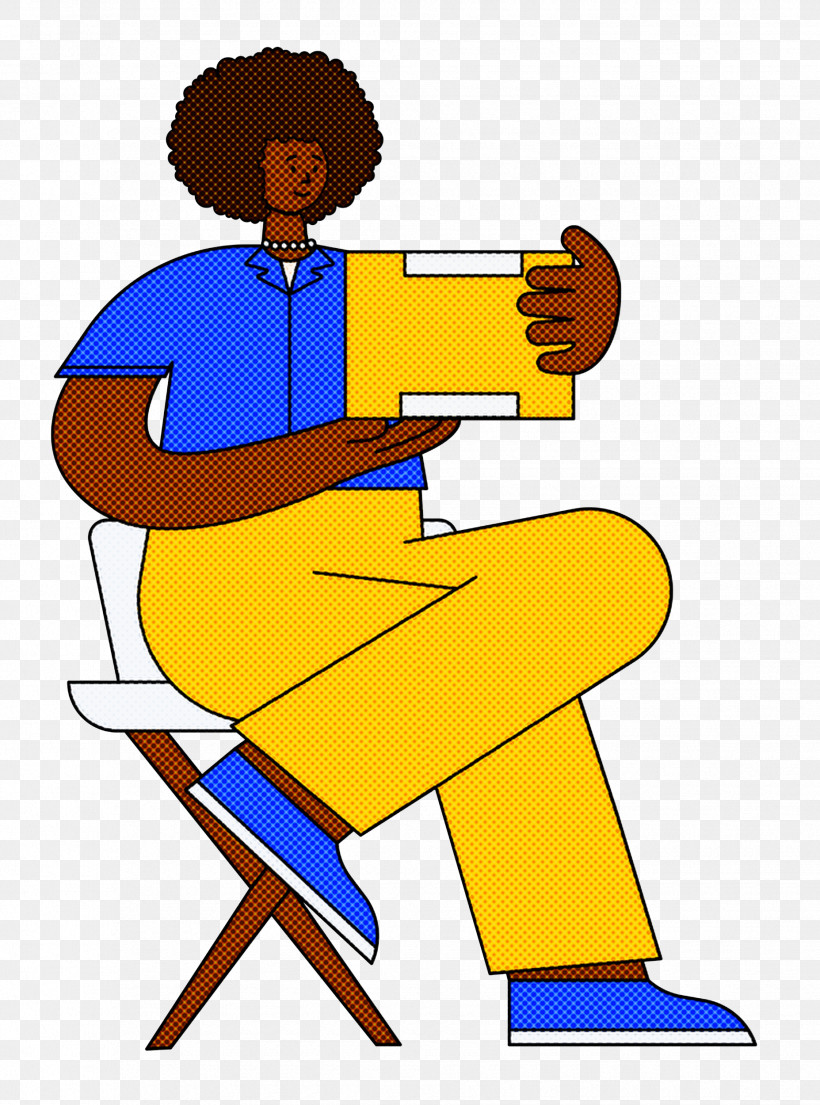 Cartoon Yellow Line Behavior Meter, PNG, 1855x2500px, Sitting, Behavior, Cartoon, Cartoon People, Geometry Download Free