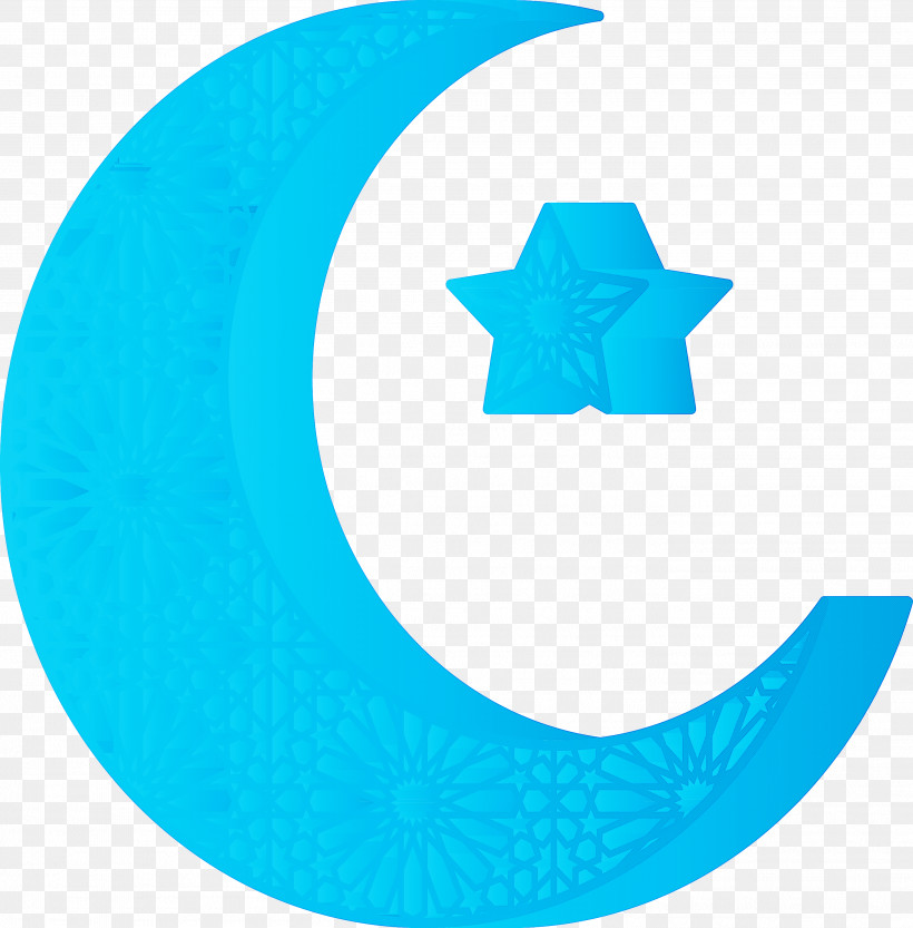 Star And Crescent Ramadan Kareem, PNG, 2818x2865px, Star And Crescent, Aqua, Circle, Electric Blue, Ramadan Kareem Download Free